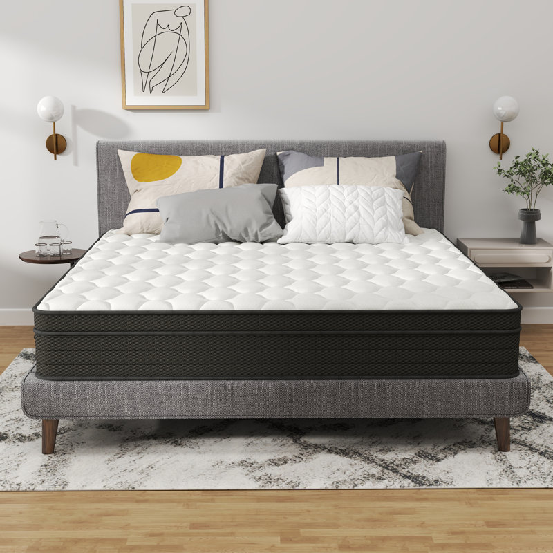 Matelas hybride moyen de 12 po avec ressorts ensachés et mousse certifiée Certipur-US Sutphen, Grand lit