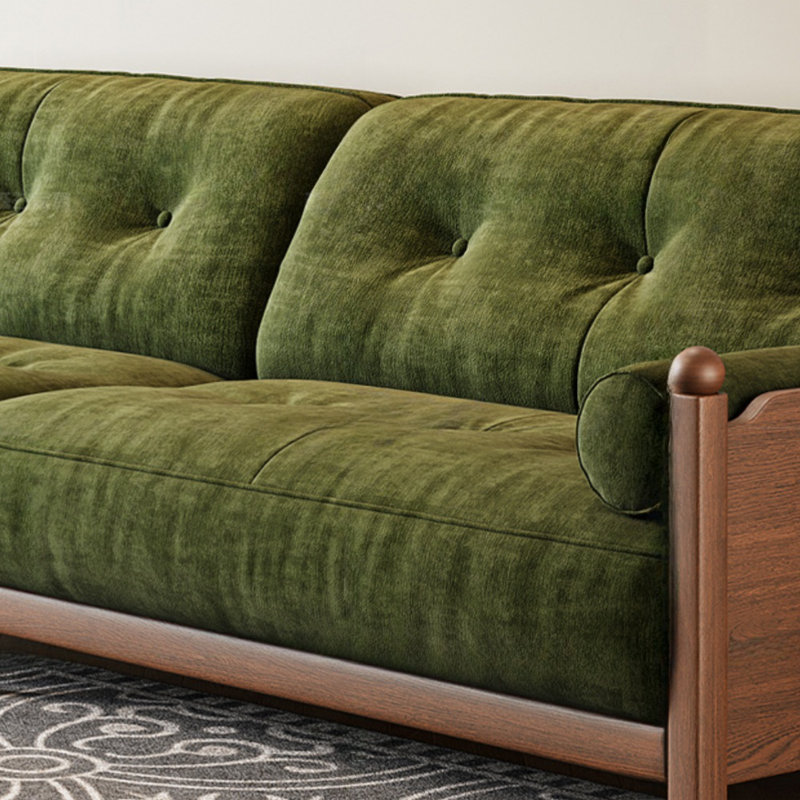 Cream-Style Green Chenille Flannel Sofa
