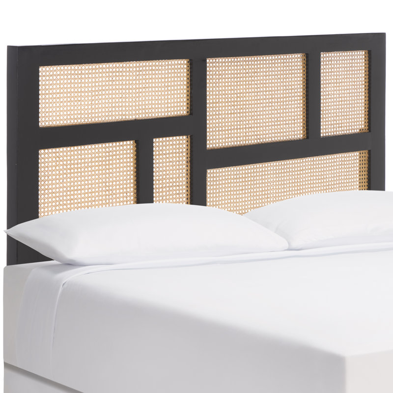 Nariely Rattan Headboard, Black, Size