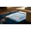 Tapis antique bleu et rouge en laine