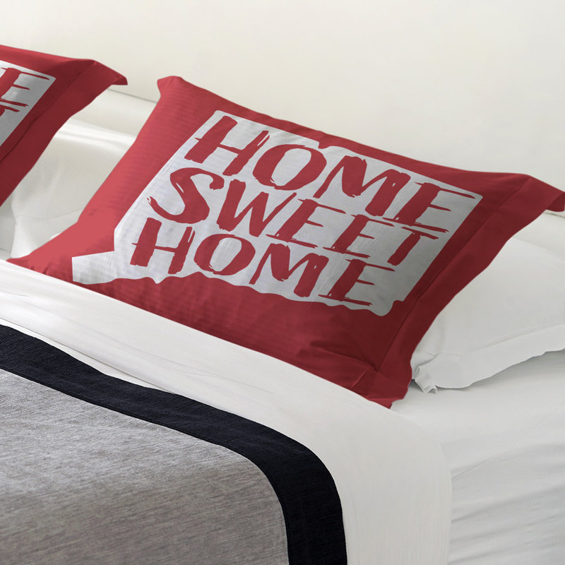Polyester Sham Set, Microfiber, King, Red