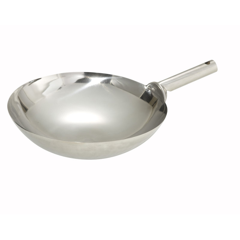 Wok en acier inoxydable Winco, H 4 po x l 16 po x P 22 po