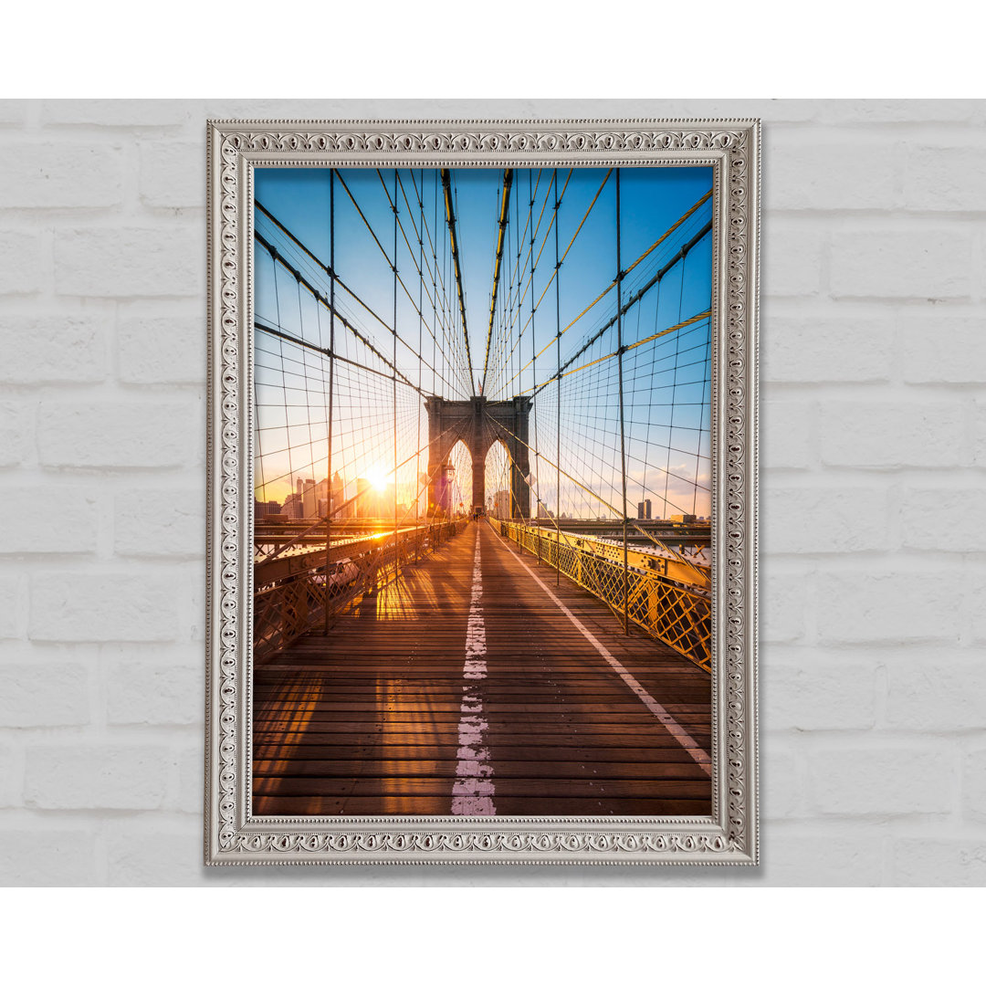 Brooklyn Bridge Sun - Einzelner Bilderrahmen Kunstdrucke