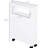 Narrow White Bathroom Cabinet With Rolling Feature And Storage Space Side Frame 45 Lbs Capacity