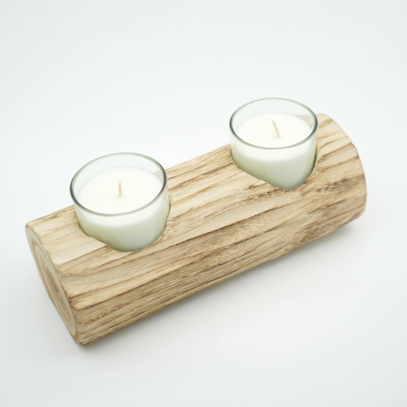 Briyon 3.54'' H Wood Tabletop Tealight Holder
