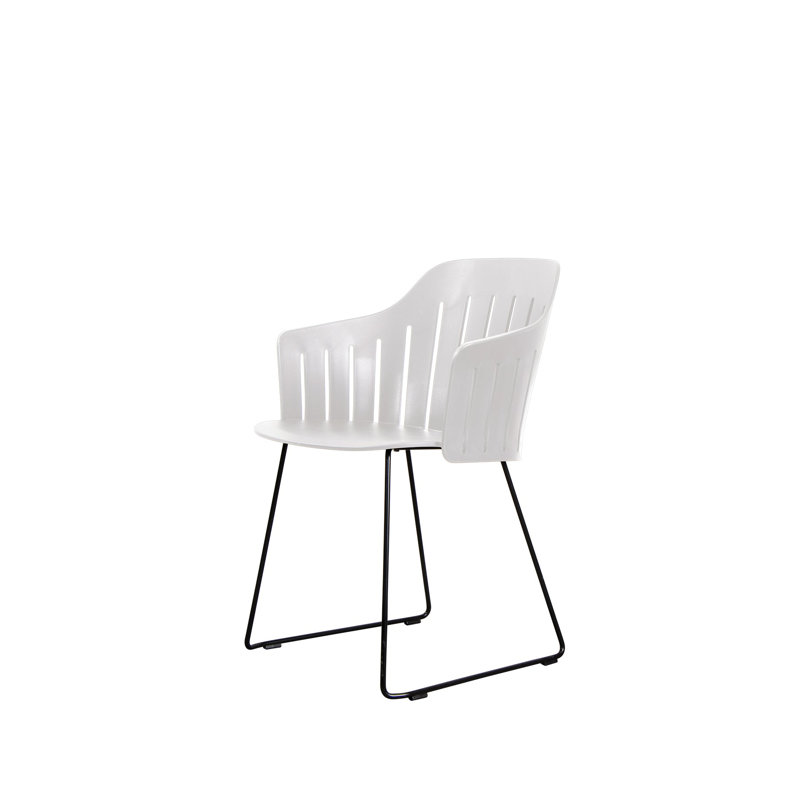Choice Chair Indoor and Sledge Steel Base with Upholstery Cane-line Zen Seat Cover, Light Brown, White