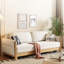 Canapé-lit en lin beige-1867900624