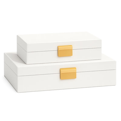 Ensemble de boîtes de rangement décoratives, boîtes de rangement en similicuir avec doublure en velours et couvercles pour l'organisation à domicile (ensemble de 2)
