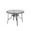 Martigues Round Metal Outdoor Dining Table With Umbrella Hole , 105cm cm W 105cm cm D-626771047
