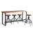 Live Edge Console Table with 4 Adjustable Stools, Made with Solid Wood and Metal, 82x22x36