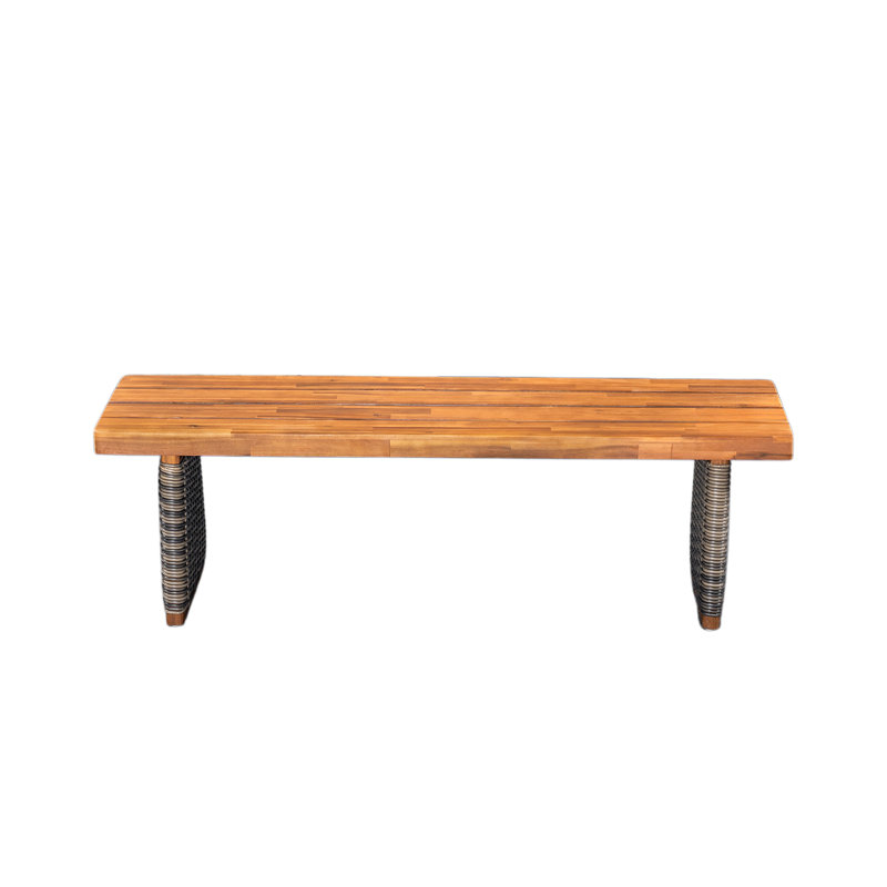 Banc d'extérieur 1 pièce en bois d'acacia, Gris / teck
