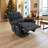 Chenille Upholstery Manual Massage Recliner Chair With Swivel Rocker Adjustable Positions Side Pocket-2096533602
