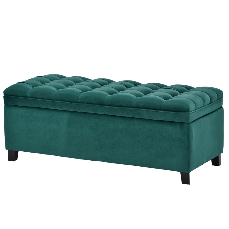Banc de rangement à couvercle rabattable Droitwich, Vert