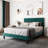Aleiny Velvet Bed with Adjustable Upholstered Headboard-436444922-436444920