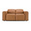 Sandstone - Causeuse moderne en cuir brun avec 2 fauteuils inclinables électriques