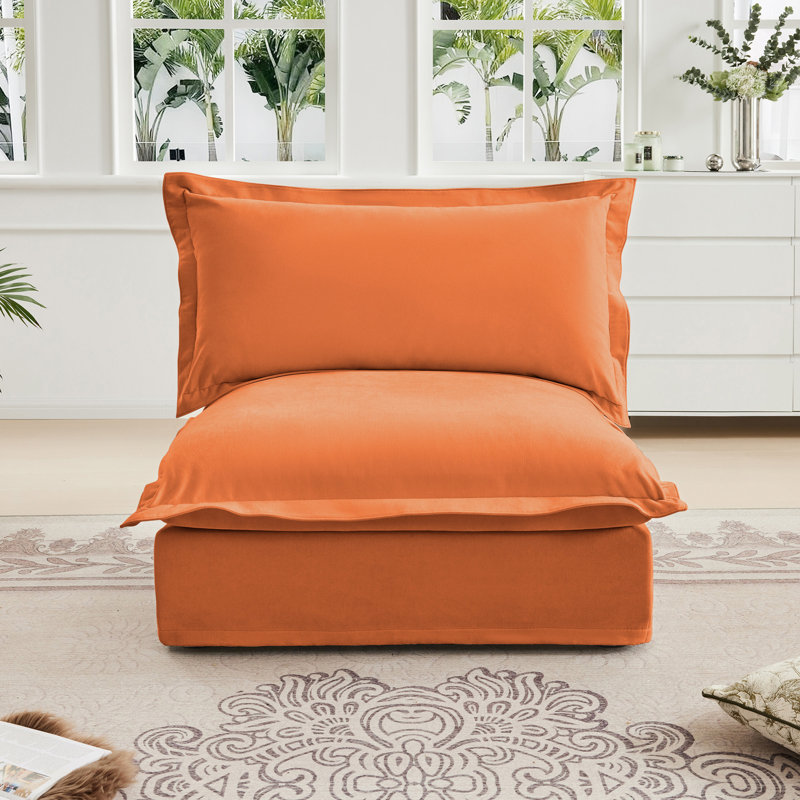 Canapé sans accoudoirs avec siège profond Koala, Chenille orange