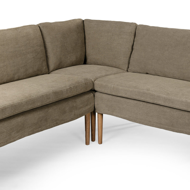 Aurelia 6-Piece Sectional, Broadway Olive Linen, 34.5" H x 103" W x 76" D