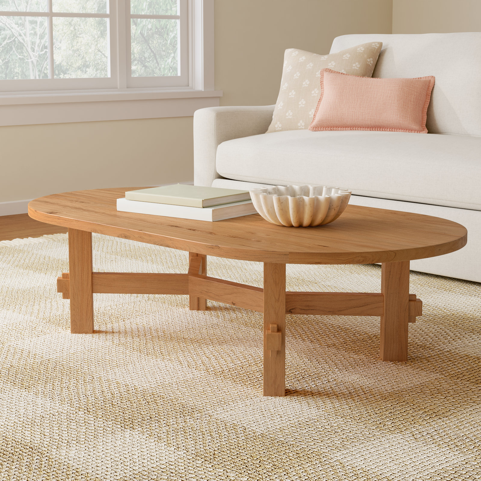 Tabytha Solid Wood Single Coffee Table, Natural