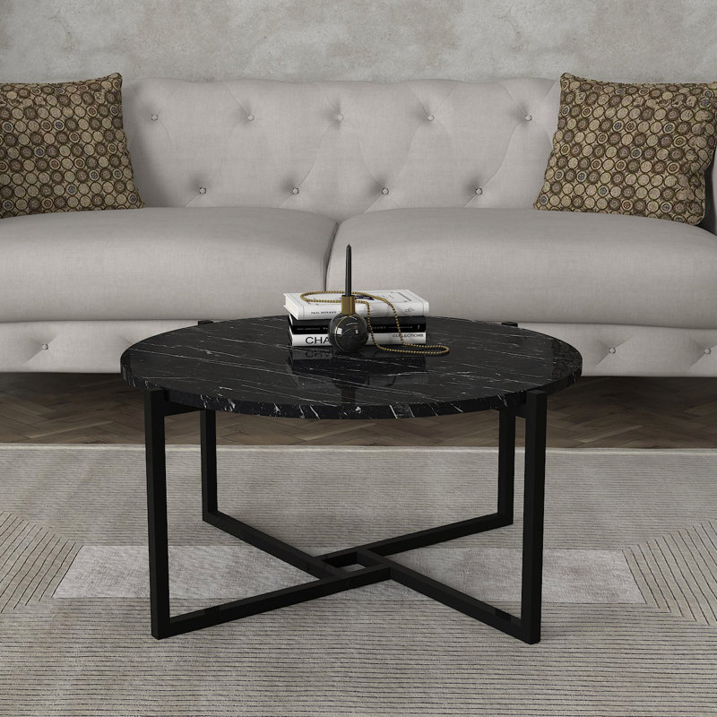 Beckie Cross Legs Coffee Table, Black