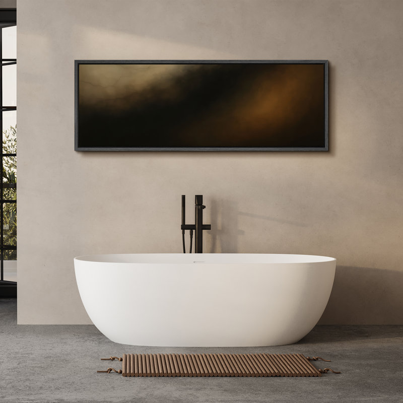 Grande impression sur toile encadrée, reproduction abstraite neutre pour décoration intérieure moderne, H 20 po x l 60 po