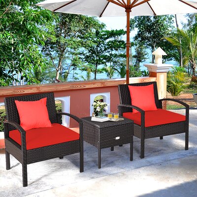 Patiojoy 3-piece Patio Wicker Storage Table & Chair Set Outdoor Conversation Set Red -  Winston Porter, 262453554F2C468D9DB45CF69833A2BF