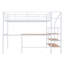 Lit mezzanine double en métal avec bureau et échelle de rangement latérale-829429329