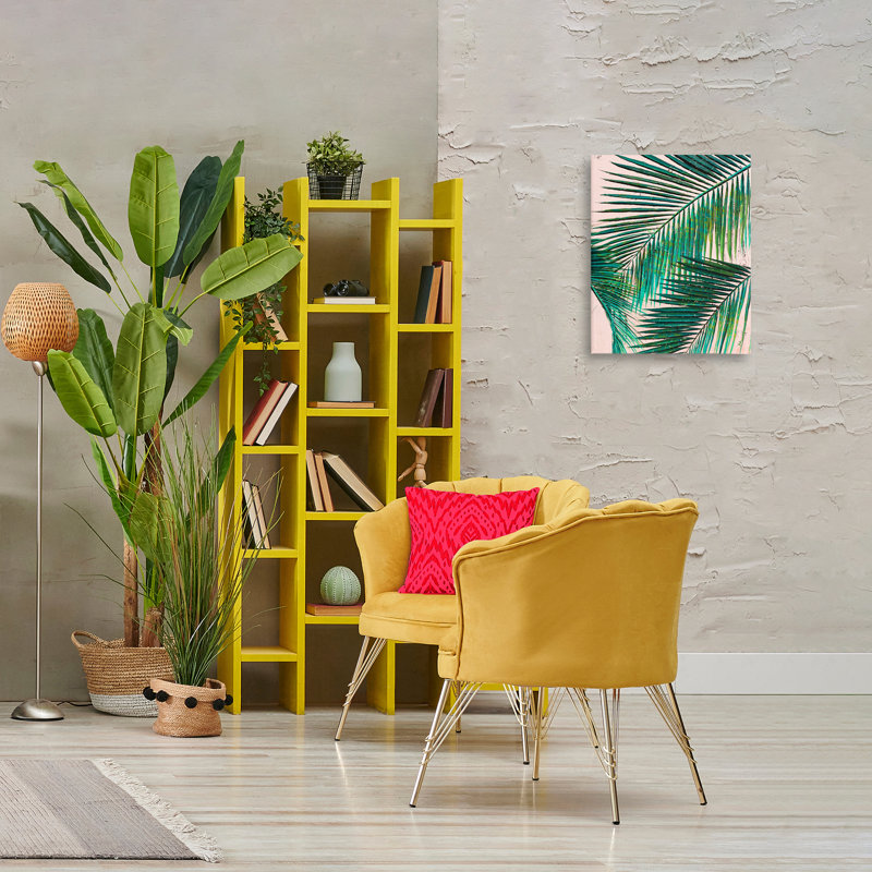 «Flowing Palm Fronds», art mural sur toile par Patricia Pinto, H 20 po x l 16 po