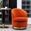 Fauteuil pivotant en velours orange par - Ajout élégant et confortable, coussin en mousse haute, base en or poli-1186906865