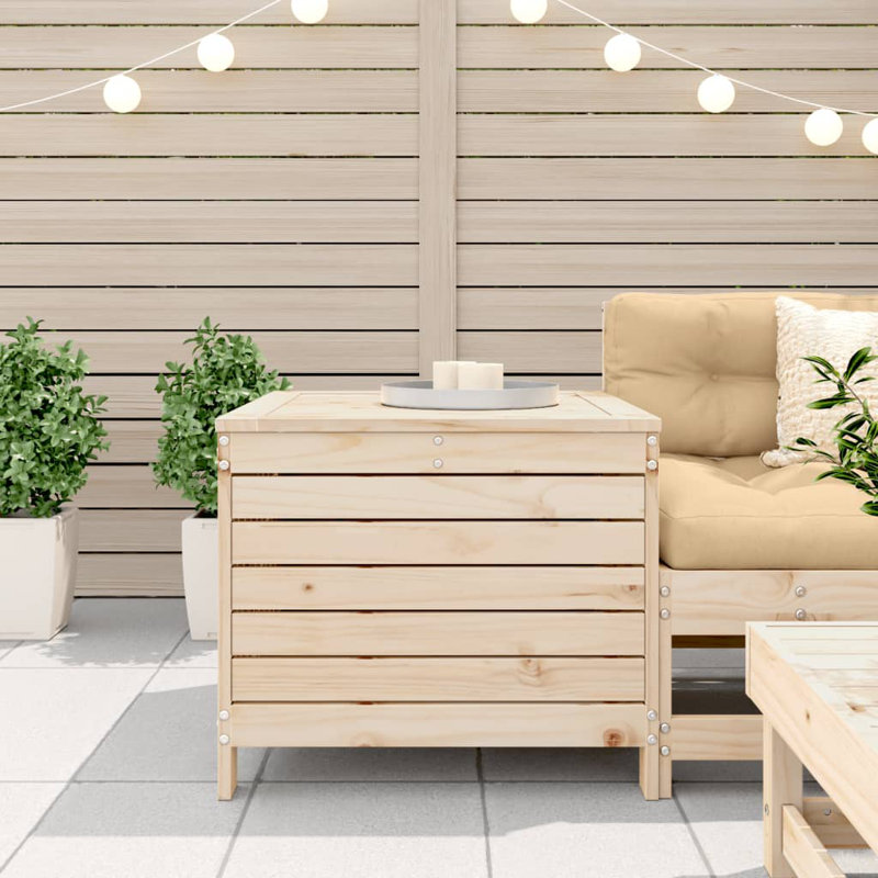 Pevensey Rectangular Solid Wood Outdoor Side Table - 63.5 cm W 62 cm D, Natural