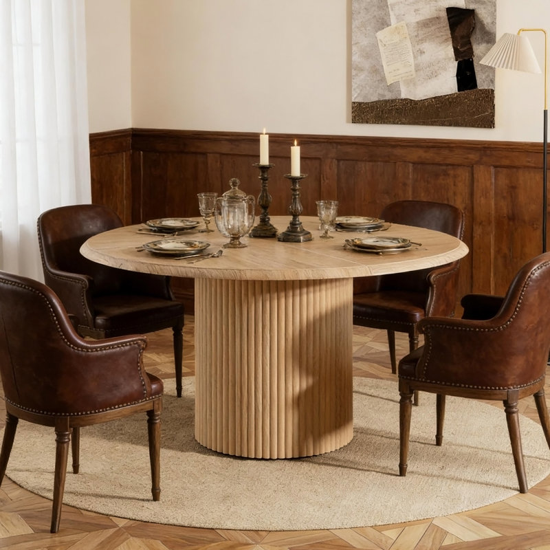 Table de salle à manger, table de voeux ronde, table de cuisine