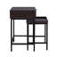 Ensemble de 2 tables gigognes Atelier industriel en bois massif, avec tiroir et plateau.-994016025