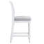 Tabouret à hauteur de comptoir blanc de 26 pouces, siège et dossier rembourrés gris, texturé, fixe pour les repas