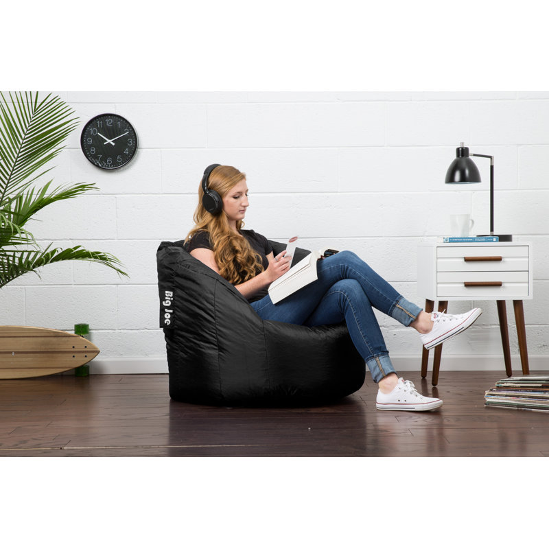 Standard Bean Bag Chair, Stretch Limo Black 100% Polyester, Milano
