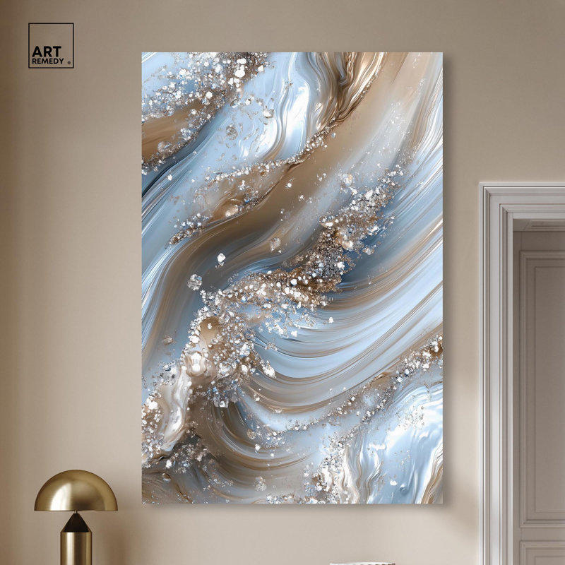 Crystal Ice Storm , H 54 po x l 36 po, Toile tendue avec châssis