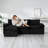 111" Wide L-Shaped Corduroy Modular Sectional Sofa With Ottoman, No Assembly Needed-581127573