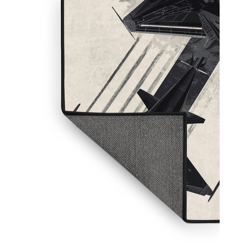 Tapis industriel doux et moelleux beige Ehlers Fighter Jet Squadron, 5 x 8