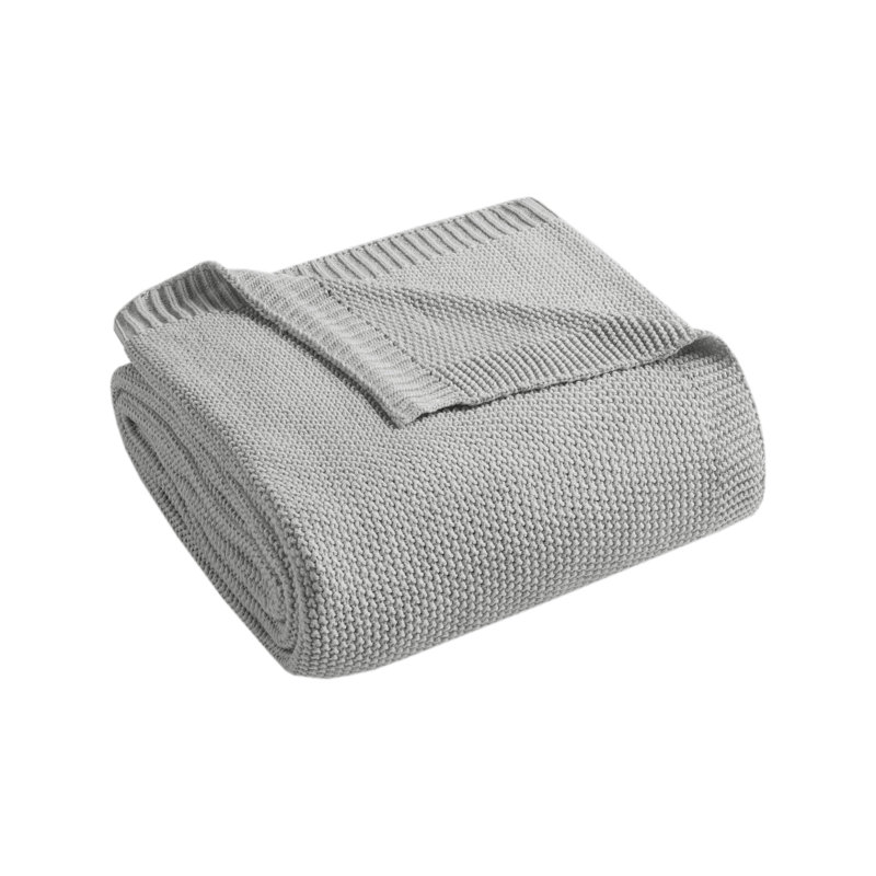 Couverture en tricot Bree, Très grand, Gris
