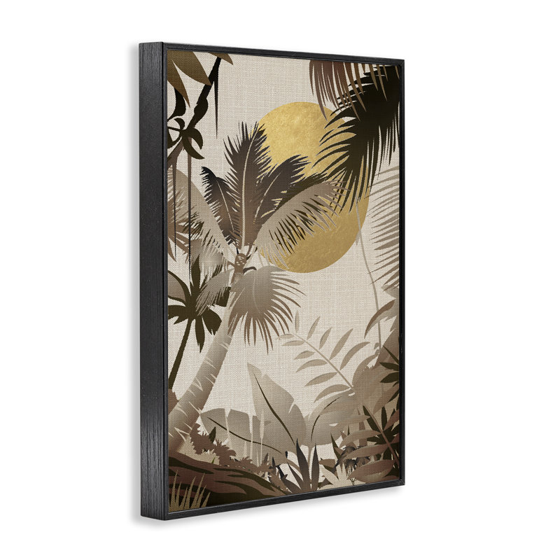 Arbres tropicaux neutres, art giclée par Reinders, H 18 po x l 12 po, Giclée encadrée noir minuit