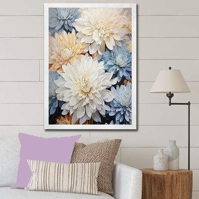 «White and Blue Mums Fragrant Elegance I», reproduction sur toile