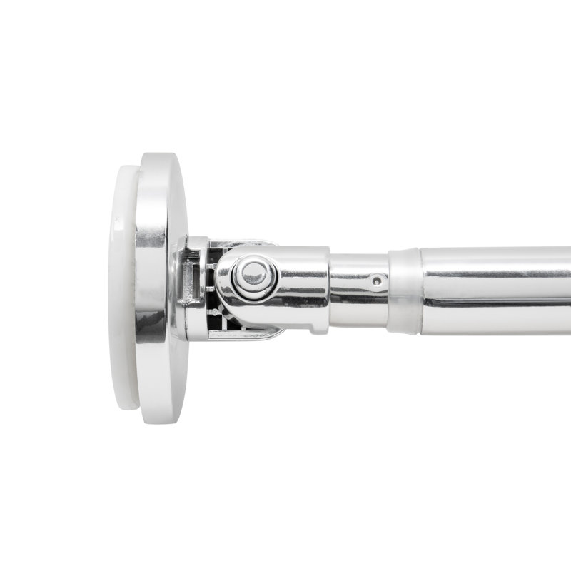 Adjustable Chrome Curved Tension Shower Rod 42"-60"