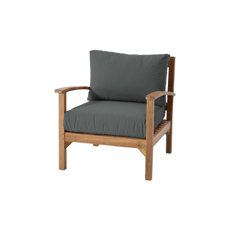 Huntington Outdoor Teak Lounge Chair, Coal