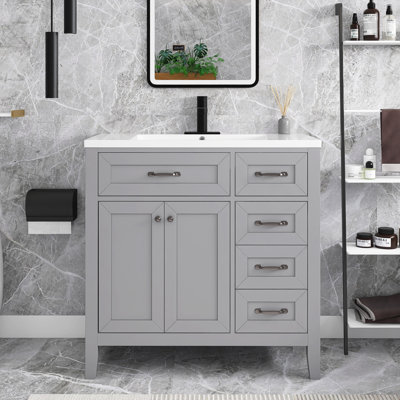 36” Freestanding Single Bathroom Vanity with Top