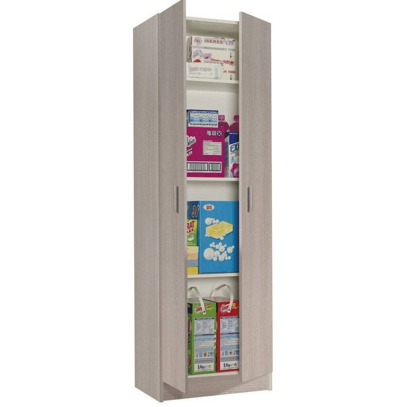 Salem Auxiliary Cabinet With 2 Doors, Shoe Rack With 3 Shelves, Modern High Shoe Rack, 59X37H180 Cm, Oak