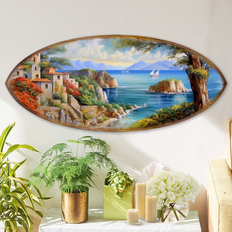 Décoration murale planche de surf Coastal View, H 8 po x l 24 po x P 1 po