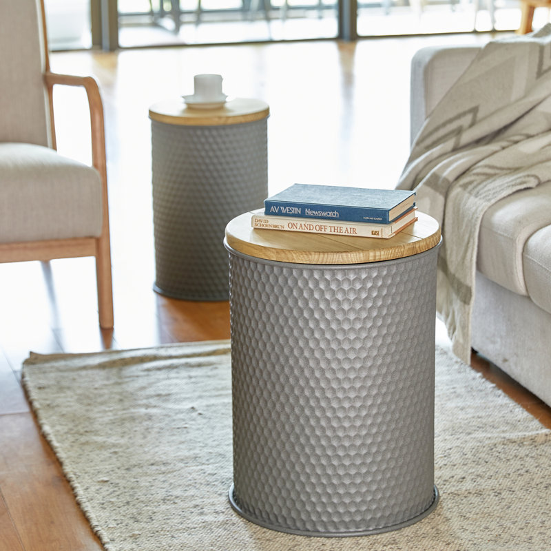 Sowa Solid Wood Top Nesting Tables, Grey