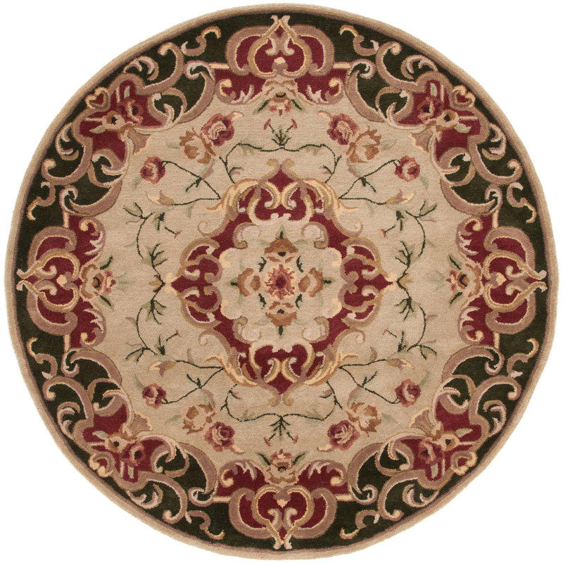 Tapis oriental en laine touffeté à la main Alg, Rond 6 pi
