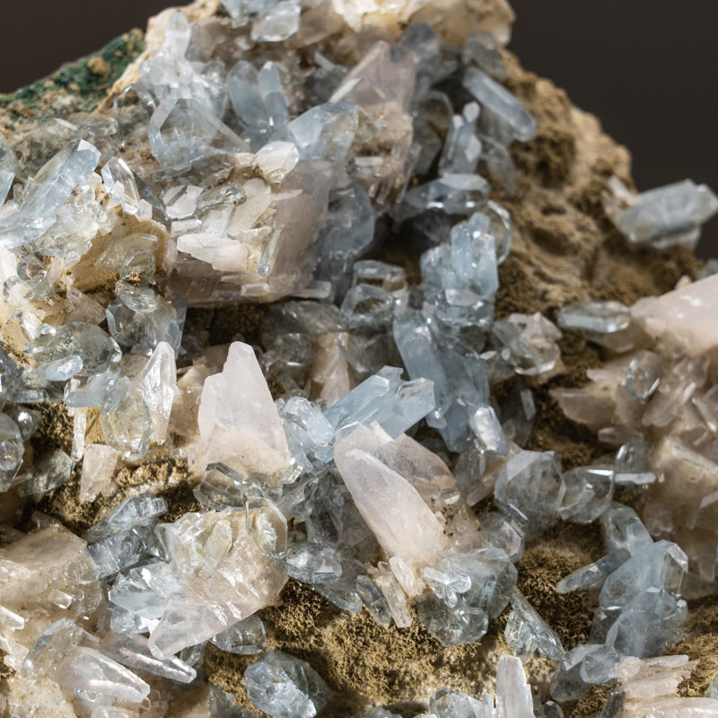 Barite véritable avec grappe de calcite