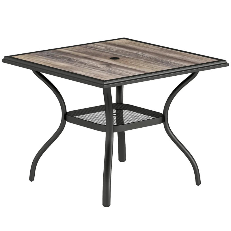 Table de jardin, table de salle à manger d'extérieur carrée (table seulement)
