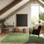 Tapis transitionnel uni en laine fait à la main Northome Olive-1310566998