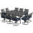 Elmfield 10 - Person Metal Patio Dining Set with Rectangular Table , Cushions Included-1922098615